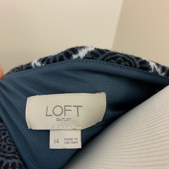 Loft knit quilted cap sleeve dress blue 14 - Picture 6 of 8